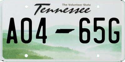 TN license plate A0465G