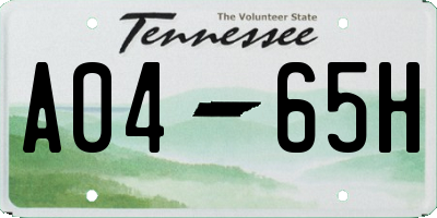 TN license plate A0465H
