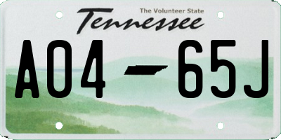 TN license plate A0465J