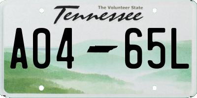 TN license plate A0465L