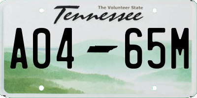 TN license plate A0465M