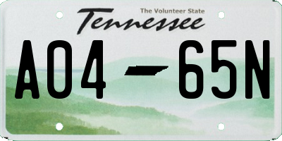 TN license plate A0465N