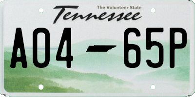 TN license plate A0465P