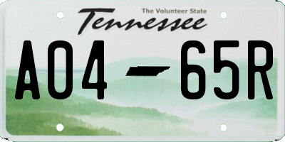TN license plate A0465R