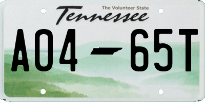 TN license plate A0465T