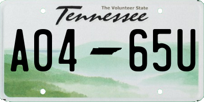 TN license plate A0465U