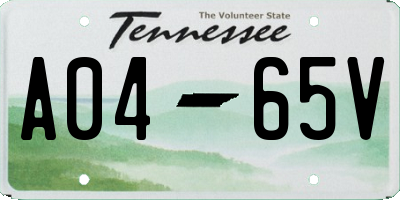 TN license plate A0465V