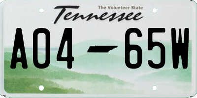 TN license plate A0465W
