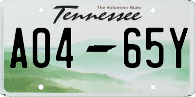 TN license plate A0465Y