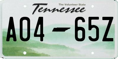 TN license plate A0465Z