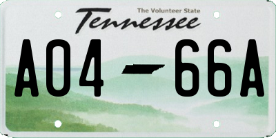 TN license plate A0466A