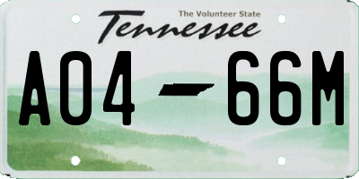 TN license plate A0466M