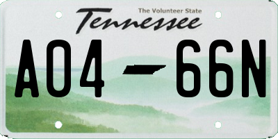 TN license plate A0466N