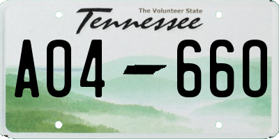 TN license plate A0466O