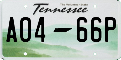 TN license plate A0466P