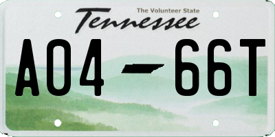 TN license plate A0466T