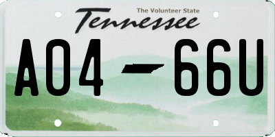 TN license plate A0466U
