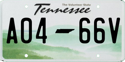 TN license plate A0466V