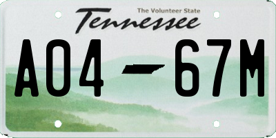 TN license plate A0467M