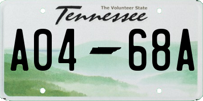 TN license plate A0468A