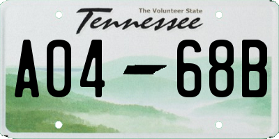 TN license plate A0468B