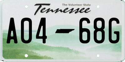 TN license plate A0468G