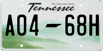 TN license plate A0468H