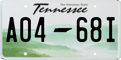 TN license plate A0468I