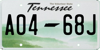 TN license plate A0468J