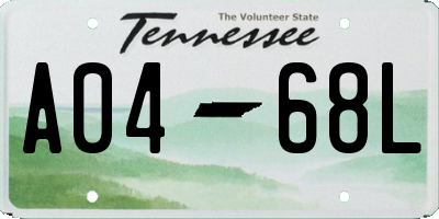 TN license plate A0468L