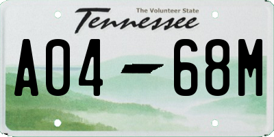 TN license plate A0468M
