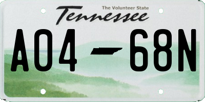 TN license plate A0468N