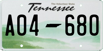 TN license plate A0468O