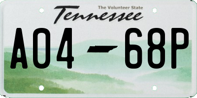 TN license plate A0468P