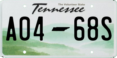 TN license plate A0468S