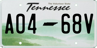 TN license plate A0468V