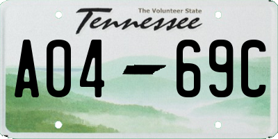 TN license plate A0469C