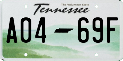 TN license plate A0469F