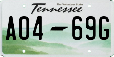 TN license plate A0469G