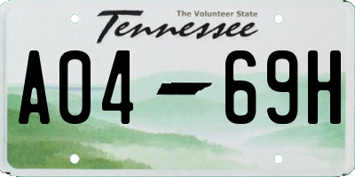 TN license plate A0469H