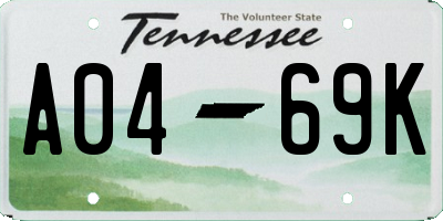 TN license plate A0469K