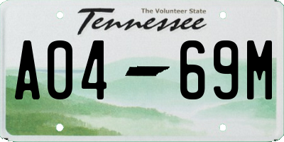 TN license plate A0469M