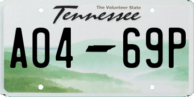 TN license plate A0469P