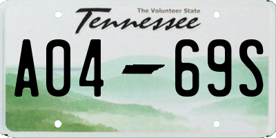 TN license plate A0469S