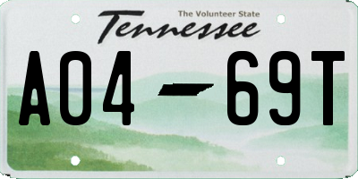 TN license plate A0469T