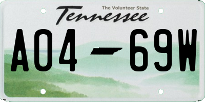 TN license plate A0469W
