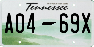 TN license plate A0469X