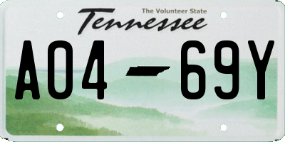 TN license plate A0469Y