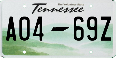 TN license plate A0469Z