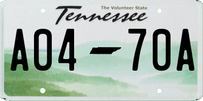 TN license plate A0470A